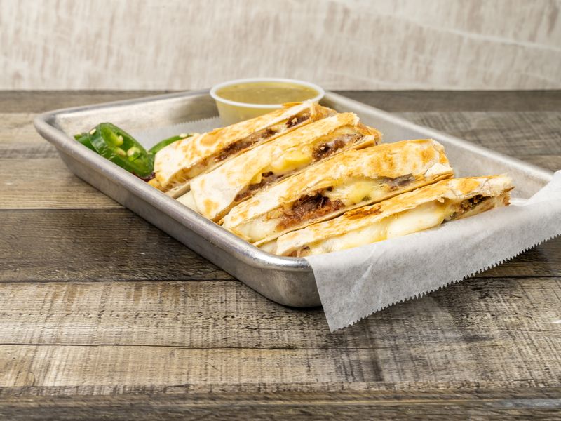Boudin Mac & Brisket Quesadilla