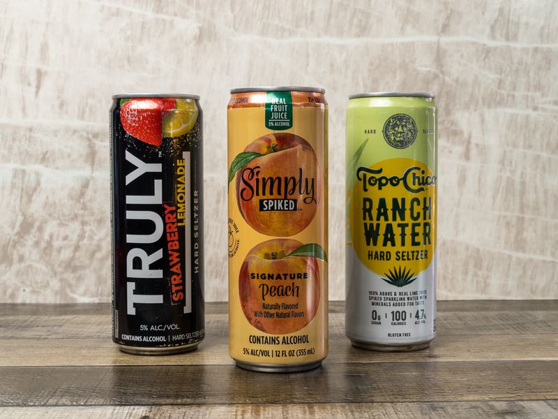 Spiked juice and hard seltzer cans at Cobo's