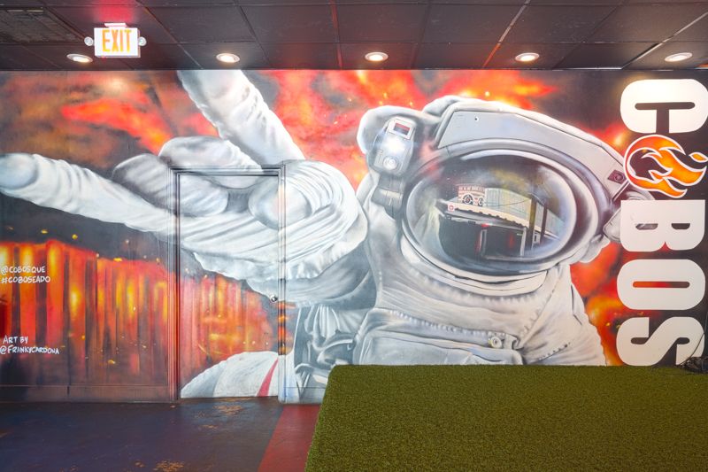 The Cobo's astronaut mural by Frinky Cardona inside the restaurant